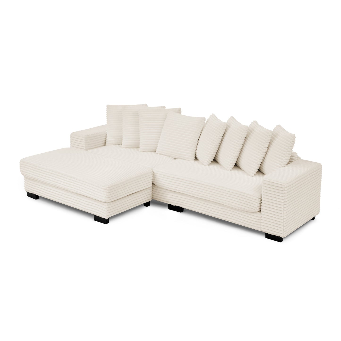 Corduroy Tufted Upholstered Sleeper Sectional Sofa, L-Shaped Modular Convertible Sofa , Can Freely Change the Position O