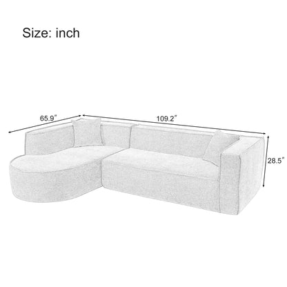 Modern Style Sectional Sofa,Sponge Sectional Sofa Couch,Modular L-Shape Sofa Couch With Elegant Curved Design and Luxuri