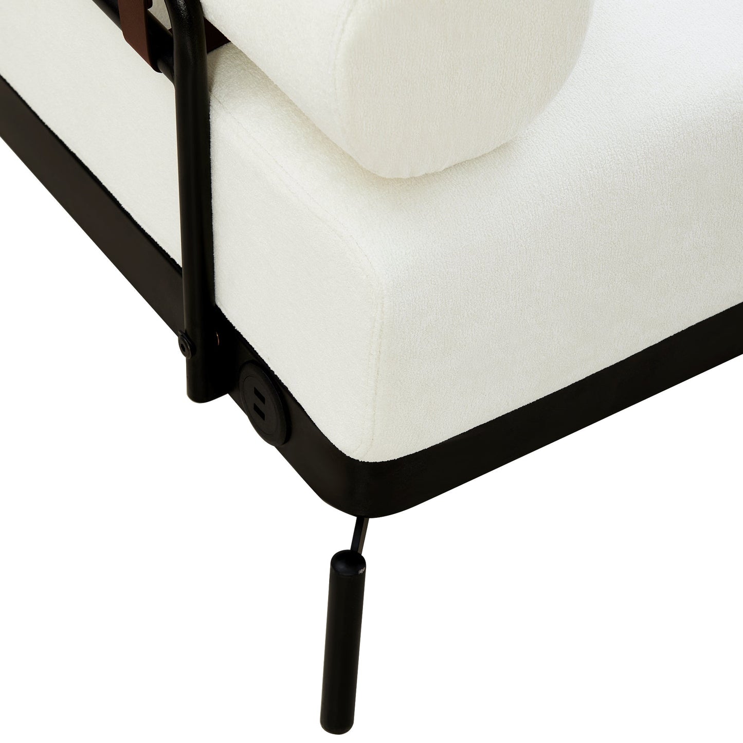 Modern Loveseat Sofa 59' Couch With Flexible USB Ports, Unique Cylindrical Armrests, Beige Chenille