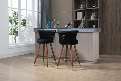 Swivel Bar Stools With Backrest Footrest ，with a Fixed Height of 360 Degrees