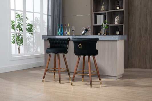 Swivel Bar Stools With Backrest Footrest ，with a Fixed Height of 360 Degrees