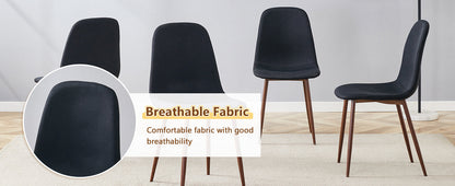 Table and Chair set.A 47.3-Inch Diameter Modern Splicing Circular Dining Table - Double-Layer storage.Paired With 4 Blac