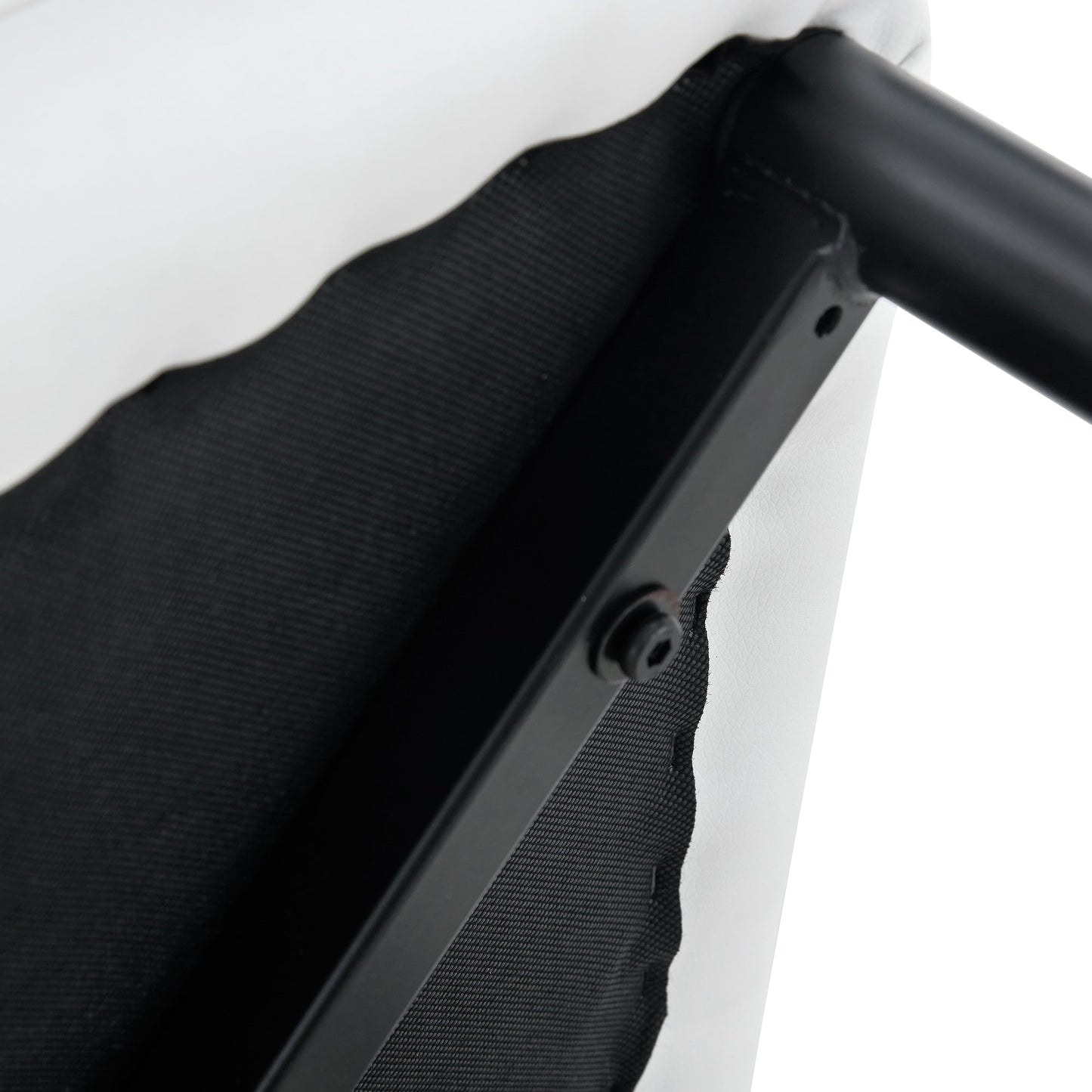 4 Modern Dining Chairs With Stylish PU Patterned Backrest and Black Metal Legs for a Comfortable Home Experience in the