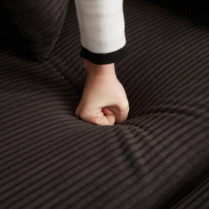 Corduroy Fabric 3-Seater Comfy Cloud Couch With 2 Movable Footrest for Living Room,Oversized Deep Seat U Shaped Couch Se