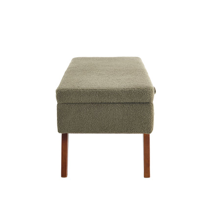 Teddy Wool Fabric, Solid Wood Feet for Solid Weighing, and Bed End Stool With Storage Function