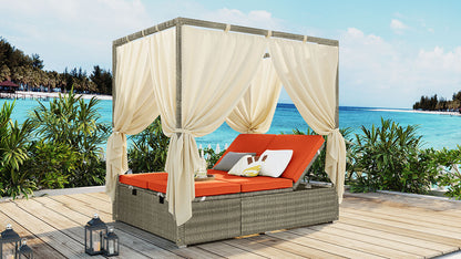 Adjustable Sun Bed With Curtain,High Comfort,With 3 Colors