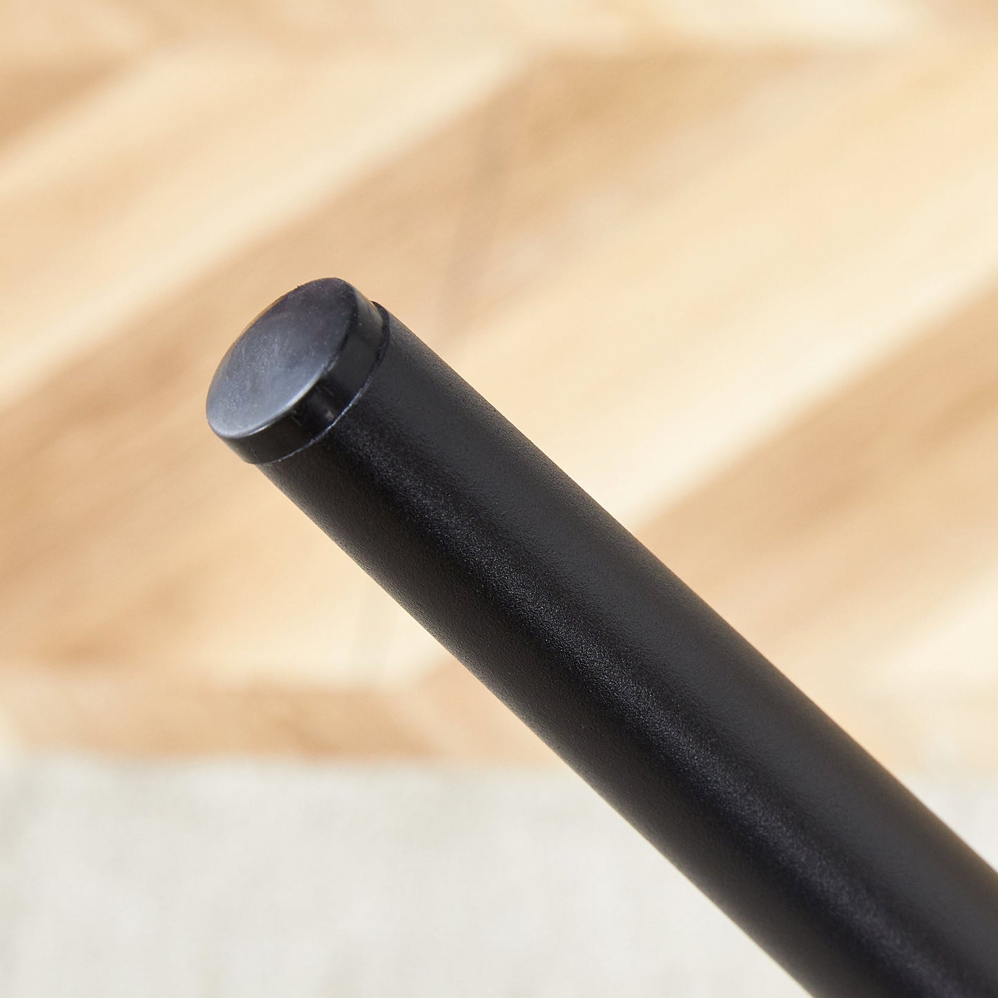 Brown Techno-Fabric Bar Chair Set - Two Pieces, Rounded Backrest, Black Metal Legs, Multiple Colors