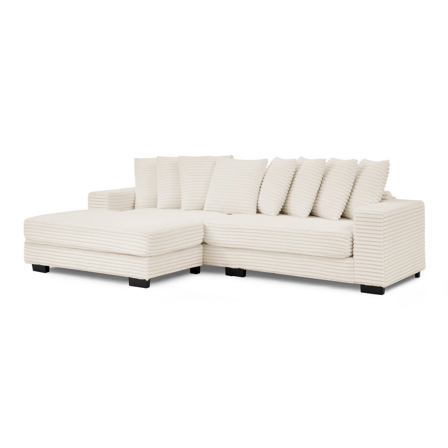 Corduroy Tufted Upholstered Sleeper Sectional Sofa, L-Shaped Modular Convertible Sofa , Can Freely Change the Position O