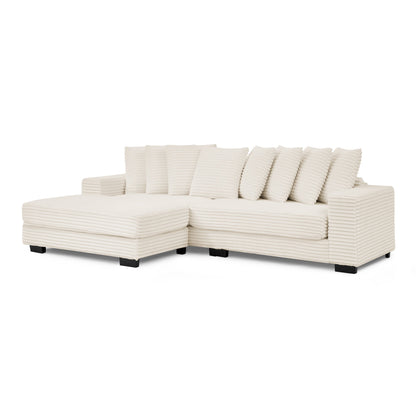 Corduroy Tufted Upholstered Sleeper Sectional Sofa, L-Shaped Modular Convertible Sofa , Can Freely Change the Position O