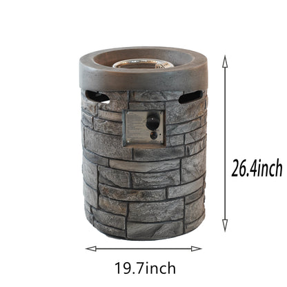 32000 BTU, CSA Certification Diameter 20 Inch Round Outdoor Gas Fire Pit,Contain 2.5kg Lava Stone and Rainproof Cover,Ma