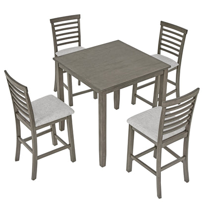 Dining Table, Bar Table and Chairs Set, 5 Piece Dining Table Set,Retro-Style Breakfast Table Set,for Living Room, Dining