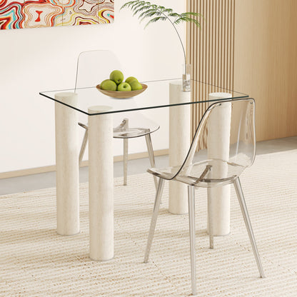 ONLY Separate Glass Tabletop.24*36 Inch Rectangular Heat-Resistant Transparent Tempered Glass Tabletop.Suitable for Vari