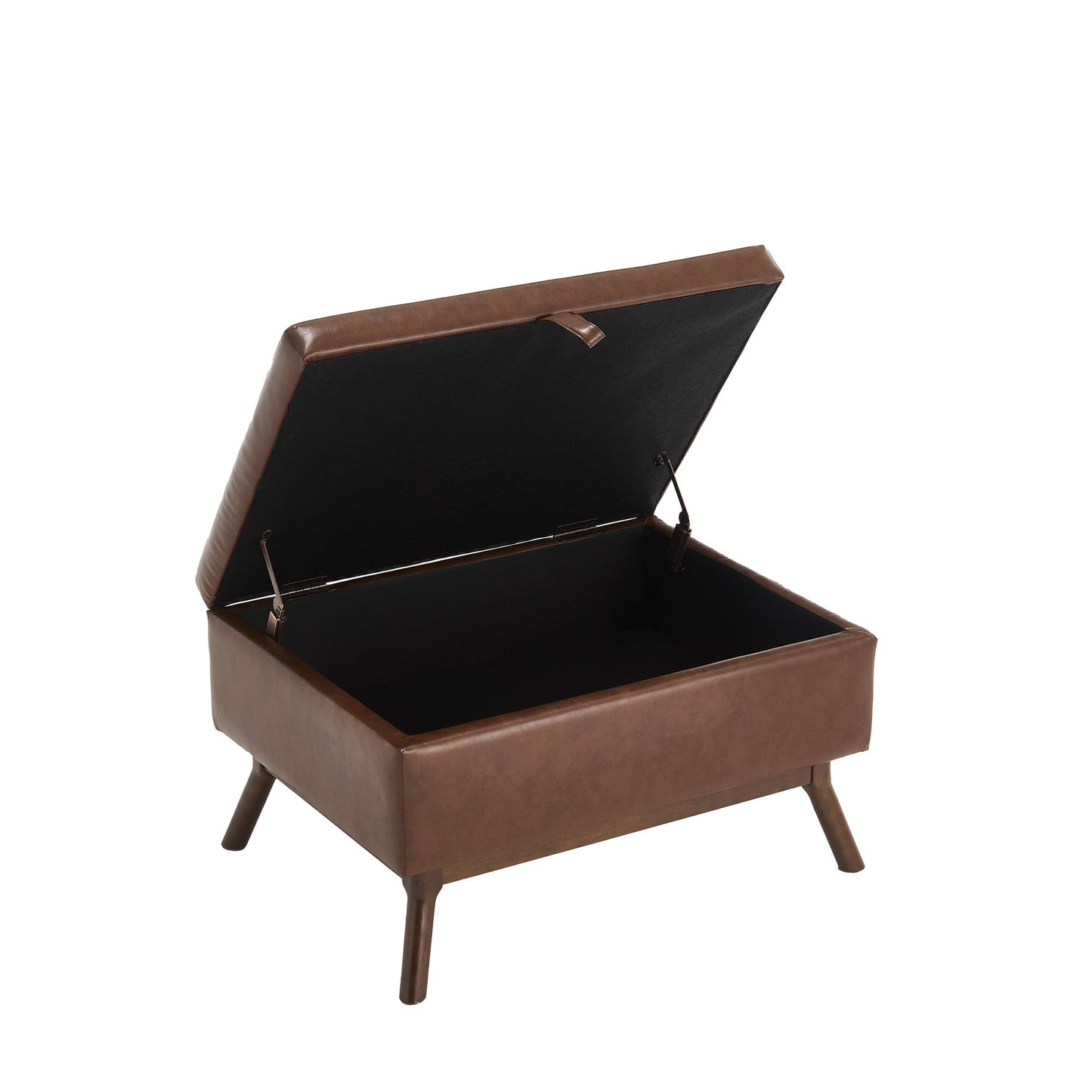 Mid-Century Modern Square Coffee Table Storage Bench, Assembled, Suitable for Living Room, Entryway and Family Room, Use