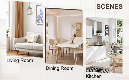 4 the Stylish and Durable Solid Wood Dining Chair, Small Curved Back, PU Cushion, and Beautiful Shape Match Perfectly Wi