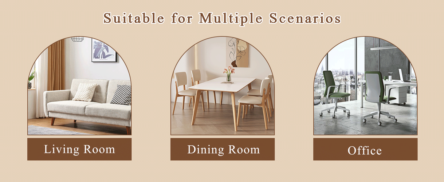 Modern Style Dining Chairs Set of 6 in White, Essential for Minimalist Homes.Meeting Family Dining Needs,PU Material Sea
