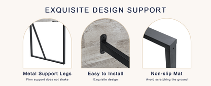 Table and Chair set.A Minimalist Retro Rectangular Dining Table With a Specially Textured Top and Black Metal legs.Paire