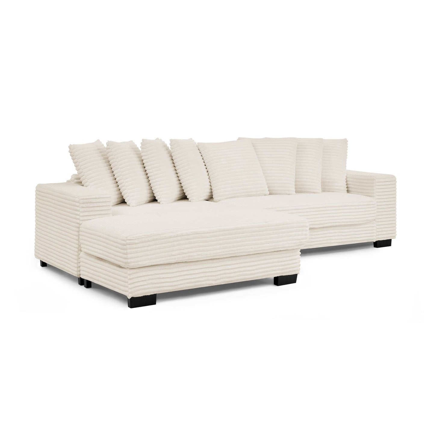 Corduroy Tufted Upholstered Sleeper Sectional Sofa, L-Shaped Modular Convertible Sofa , Can Freely Change the Position O