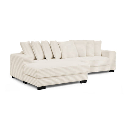 Corduroy Tufted Upholstered Sleeper Sectional Sofa, L-Shaped Modular Convertible Sofa , Can Freely Change the Position O