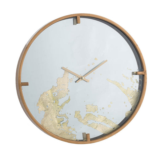 D15.7x2.4' Minimalist Mirrored Clock, Gold