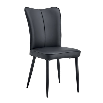 Modern Black PU Chair Set - Sleek Design With Black Metal Legs - Ideal for Various Venues