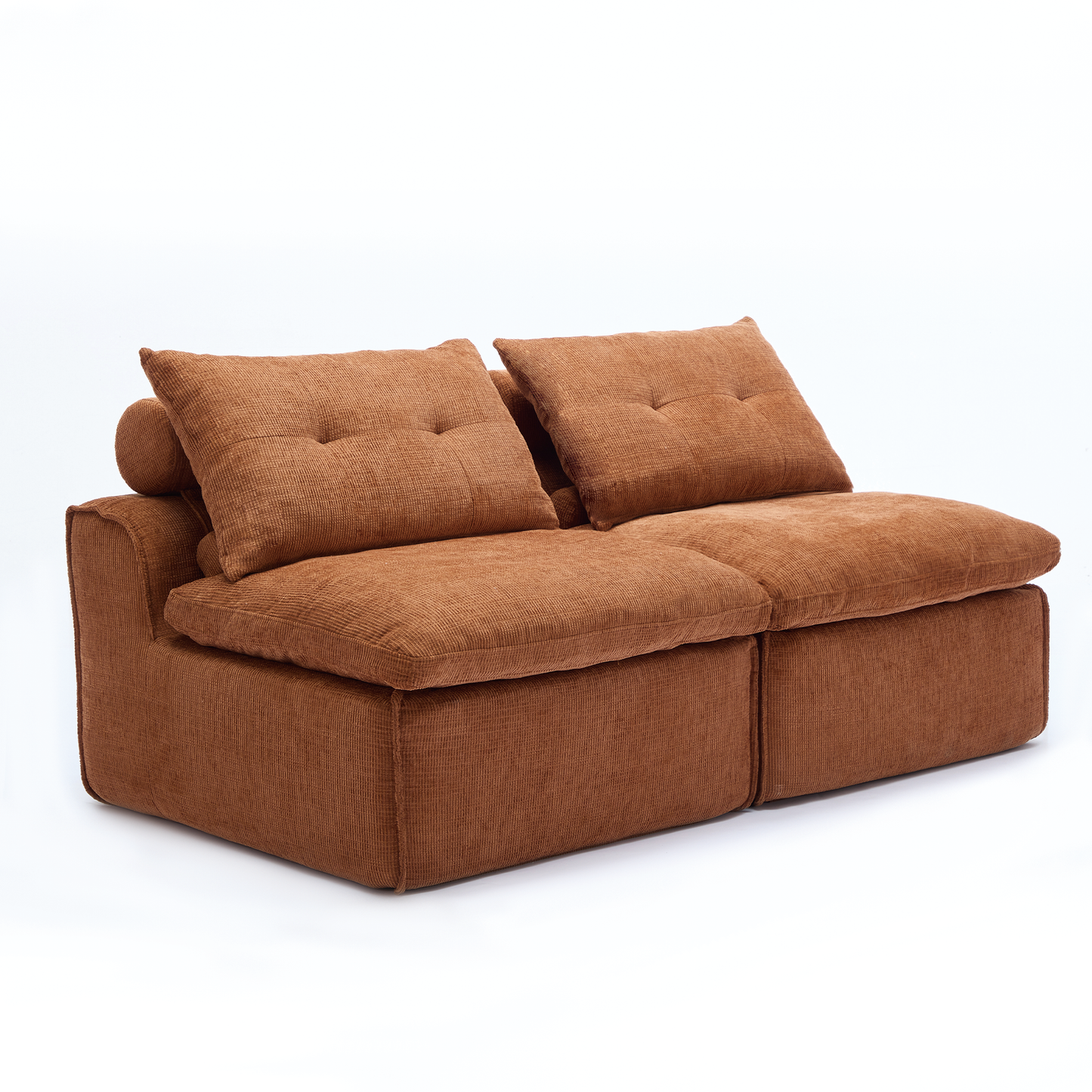 Modular Sofa,No Armrests,At Will DIY,Soft Chenille Fabric,Neck Pillow-Back Lounge Sofa Chair,Reading Nook, or Apartment