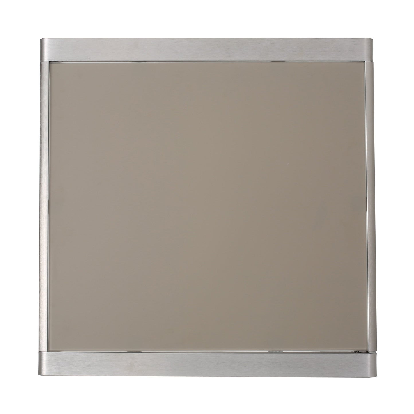 43' Outdoor Aluminum Frame Bar Table With Glass Table Top, Grey Finish