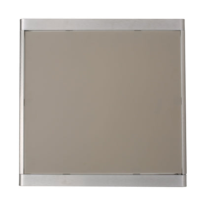 43' Outdoor Aluminum Frame Bar Table With Glass Table Top, Grey Finish