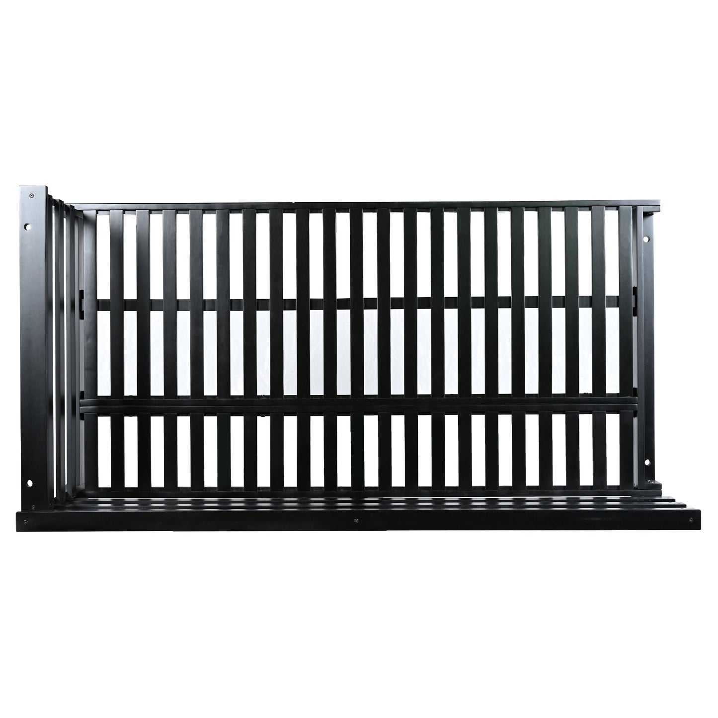 Country Patio Wooden Twin Size Swing Daybed Porch Swing Frame With 4pcs 96-Inch Hemp Ropes for Backyard, Garden, Black