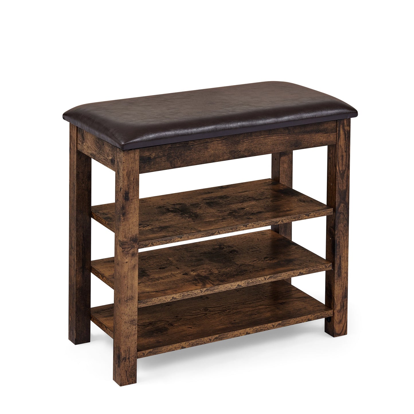 A Height-Adjustable Shoe-Changing Bench Made of High-Quality Wood, Equipped With a Comfortable Seat and Concealed Storag