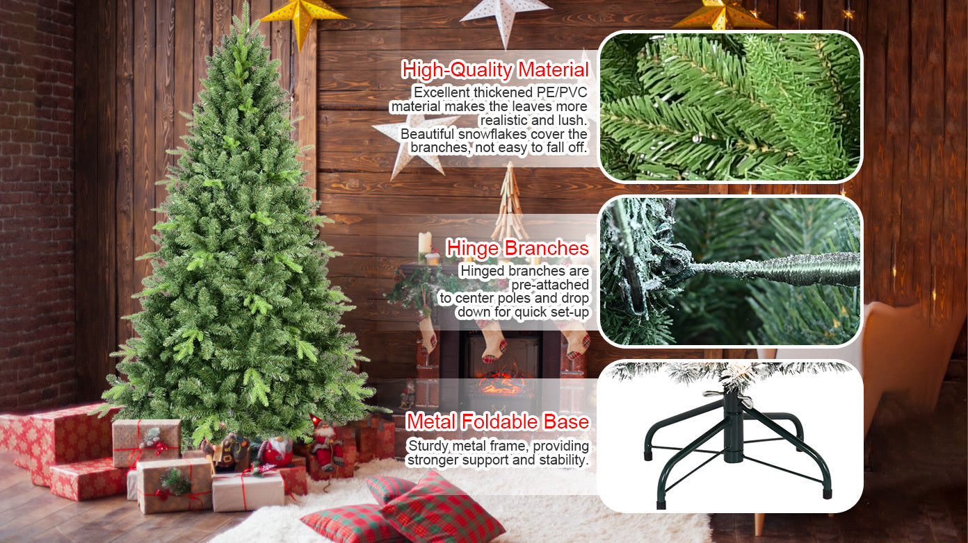 5FT Classic Christmas Tree With 967 PE+PVC Tips – Realistic Hinged Branches, Easy Assembly, Stable Metal Stand, Full Nat