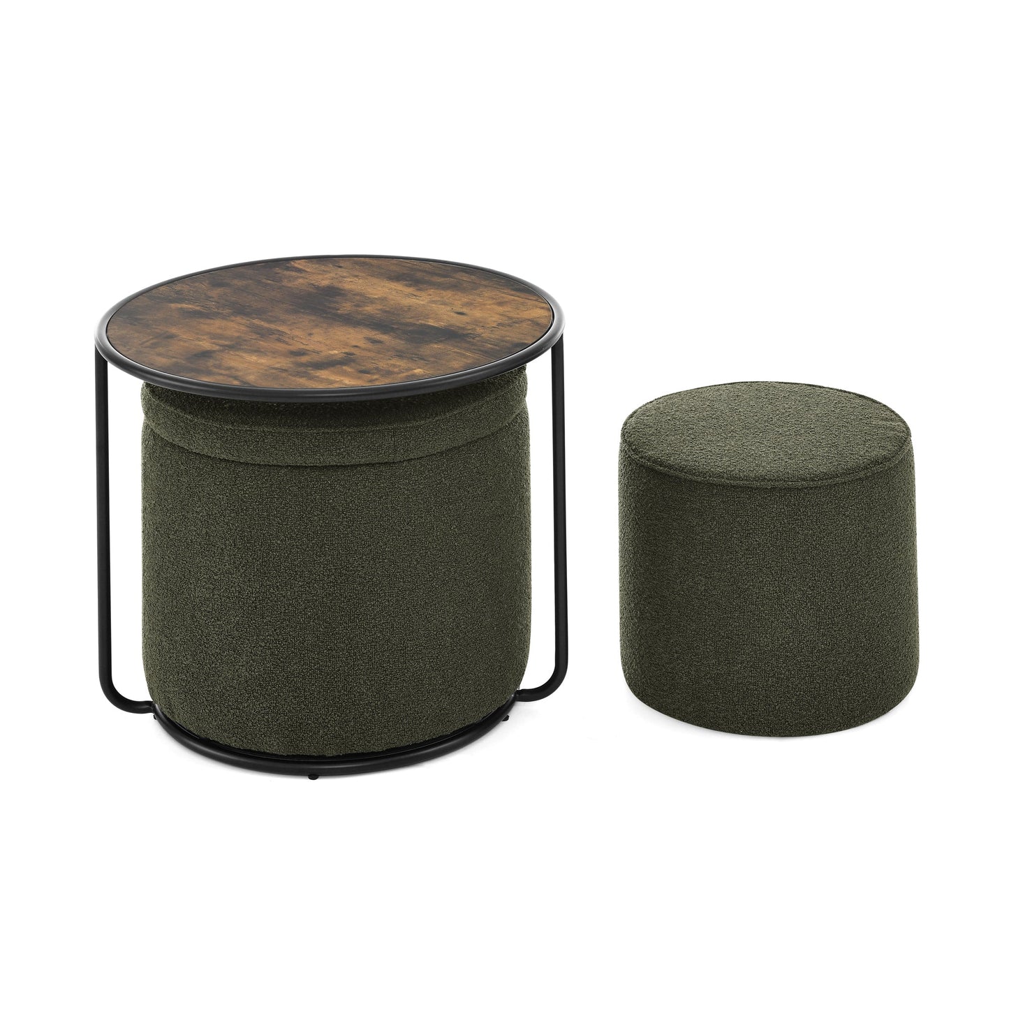 Ottoman, Multi-Functional Combination Set Table Ottoman, Combination of Ottoman and Table, With Drum Stool, With Storage