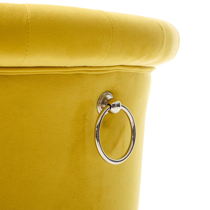 Velvet Bar Stool Set of 2, Adjustable Swivel Bar Stools With Silver Plated Metal Leg, Chrome Nailhead, Counter Height Ch