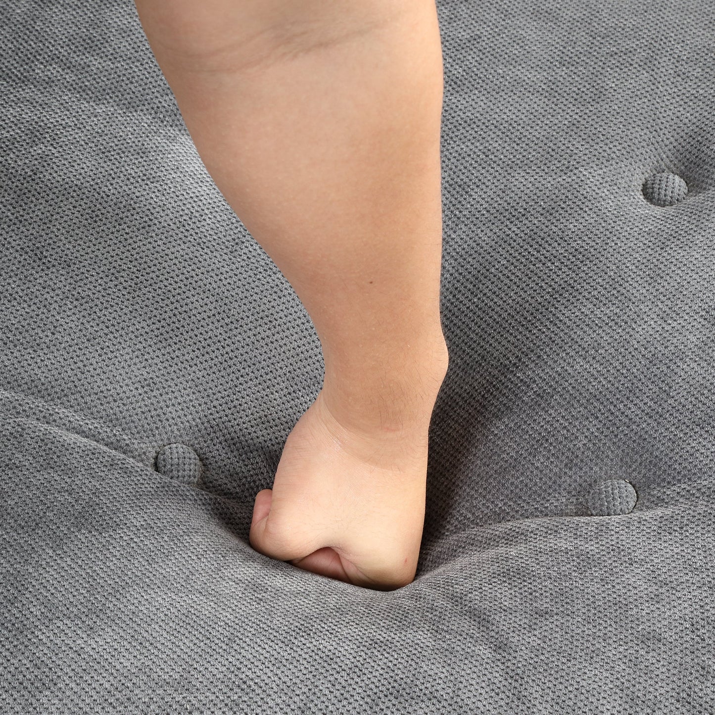 61.4' Upholstered Sleeper Bed, Pull Out Sofa Bed Couch Attached Two Throw Pillows, Dual USB Charging Port and Adjustable