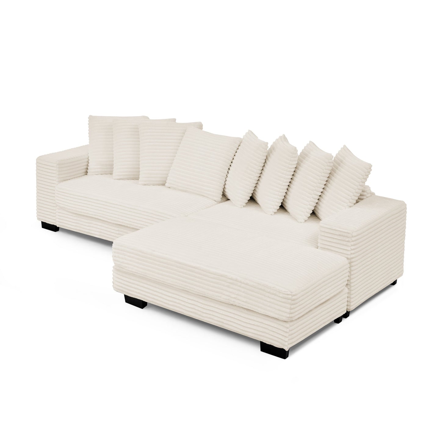 Corduroy Tufted Upholstered Sleeper Sectional Sofa, L-Shaped Modular Convertible Sofa , Can Freely Change the Position O