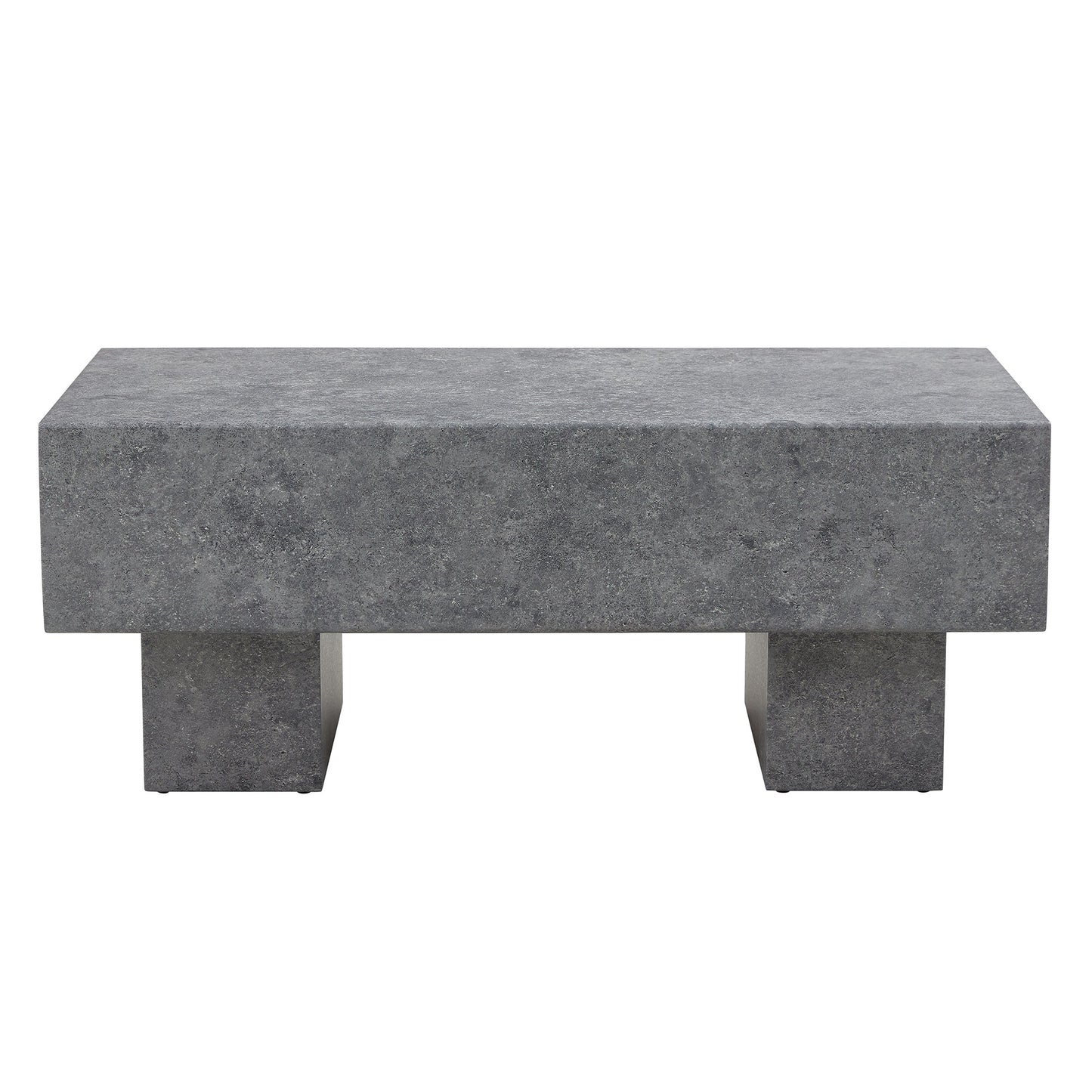 Modern Simple Gray Texture MDF Coffee Table With Spacious Top and Sturdy Legs, 43.3'x21.6'x17.2'