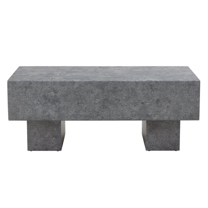 Modern Simple Gray Texture MDF Coffee Table With Spacious Top and Sturdy Legs, 43.3'x21.6'x17.2'