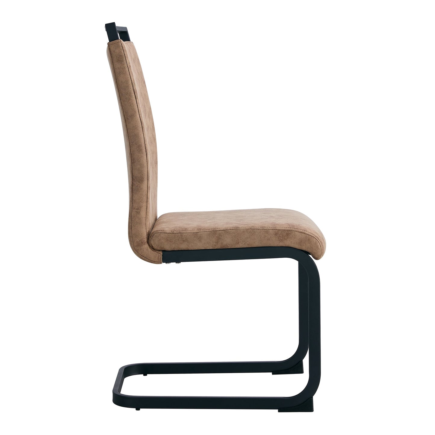 Dining Chairs,tech Cloth High Back Upholstered Side Chair With C-Shaped Tube Black Metal Legs for Dining Room Kitchen Va