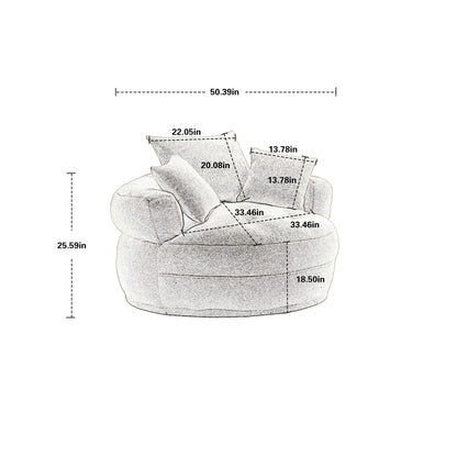 Chenille Sponge Single Sofa,No Assembly Required,Fluffy Modern Sleeper Chair for Living Room, Bedroom, Lounge and Projec