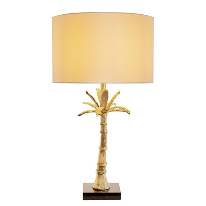 D16x31' Leaf Lamp With Marble Base, Gold (Lamp Shade Assembly Required)