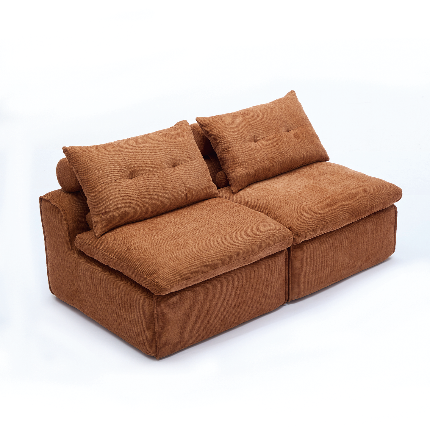Modular Sofa,No Armrests,At Will DIY,Soft Chenille Fabric,Neck Pillow-Back Lounge Sofa Chair,Reading Nook, or Apartment