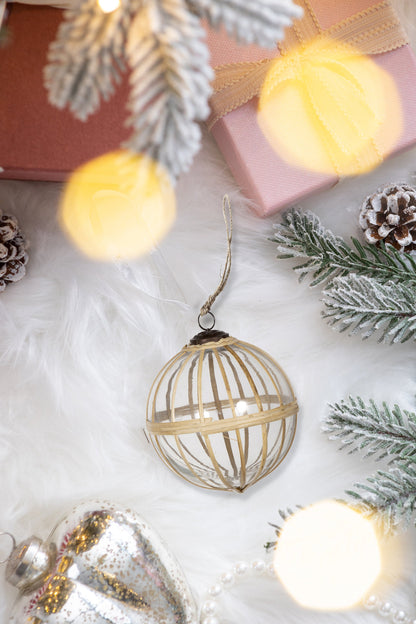 D5' X-Mas Hanging Ornament, Decorative Hanging Ball Christmas Tree Ornaments for Holiday Party Decorations, Set of 2