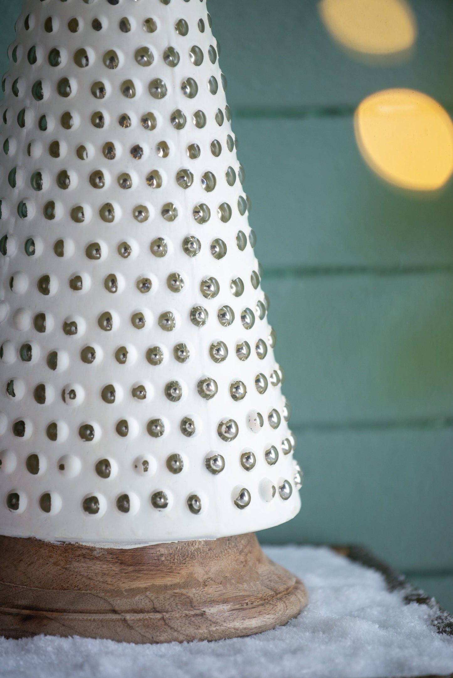 D6.7x18' Glass Christmas Cone Tree Decoration, Cream