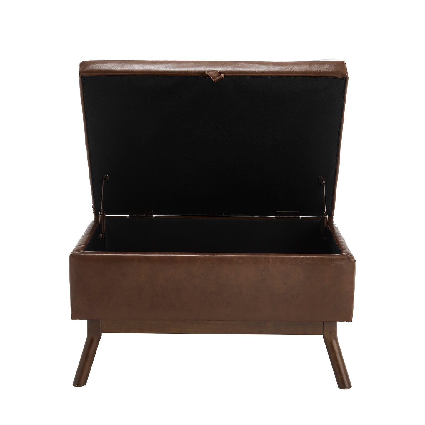 Mid-Century Modern Square Coffee Table Storage Bench, Assembled, Suitable for Living Room, Entryway and Family Room, Use