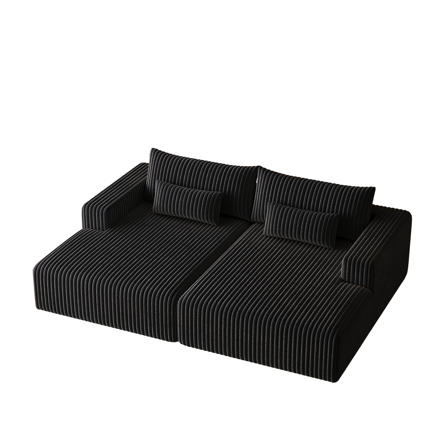 102' Oversized Sectional Lounge Chaise,No Assembly Required,Cloud Plush Loveseat With Reclining Sofa Bed,Fluffy Modern S