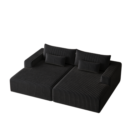 102' Oversized Sectional Lounge Chaise,No Assembly Required,Cloud Plush Loveseat With Reclining Sofa Bed,Fluffy Modern S