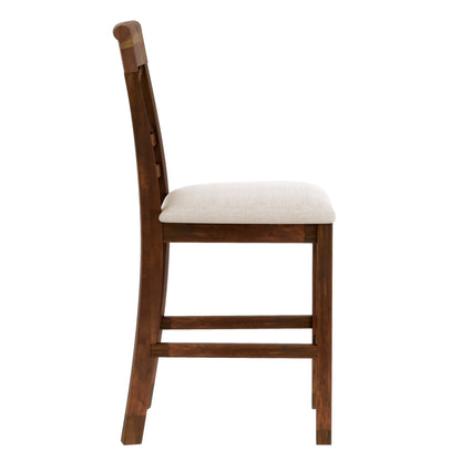 6-Piece Wood Counter Height Dining Table Set With Storage Shelf, Kitchen Table Set With Bench and 4 Chairs,Rustic Style,