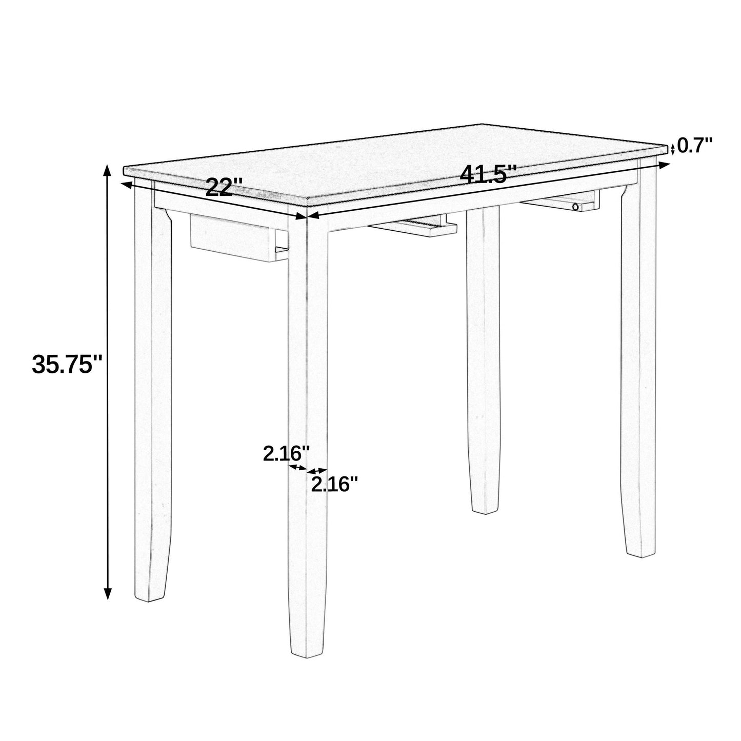 Bar Table and Chairs Set, 3 Piece Dining Table Set, Industrial Breakfast Table Set, for Living Room, Dining Room, Game R