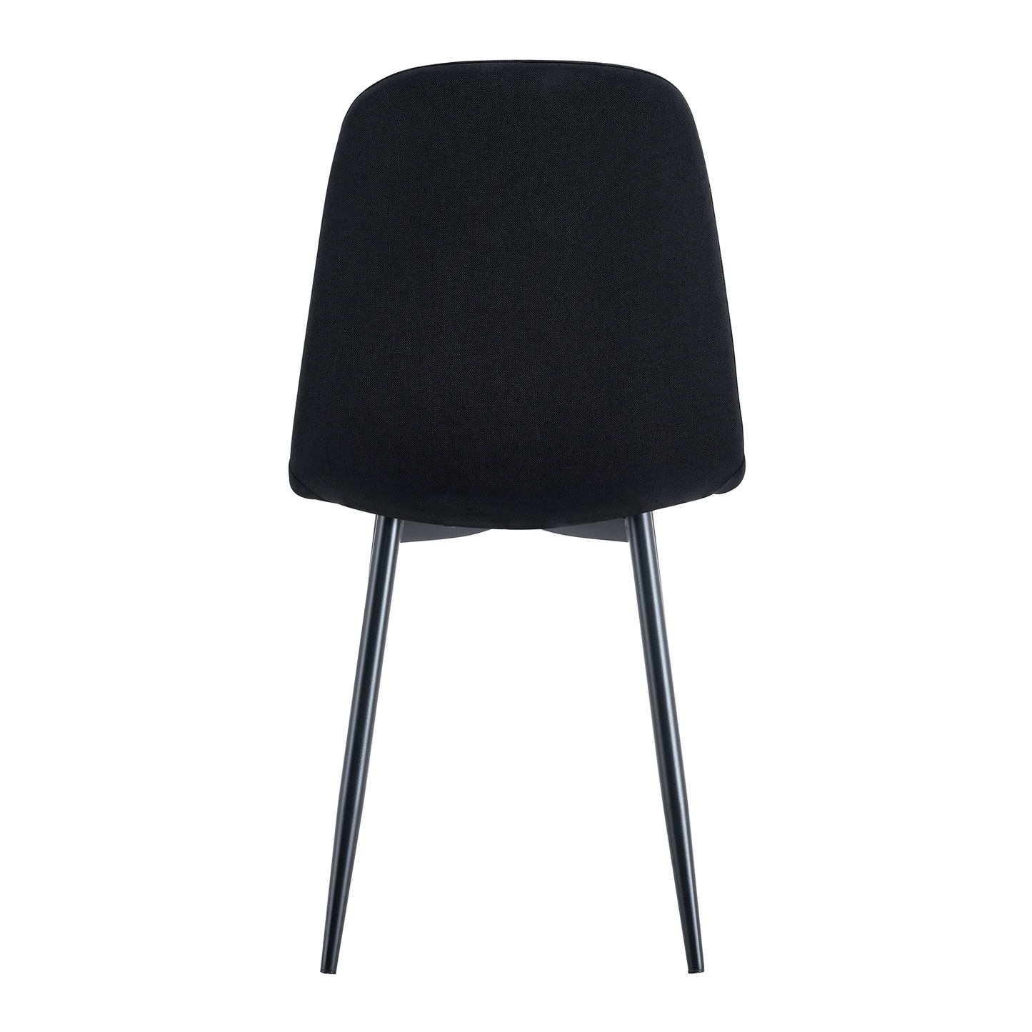 Luxury Simple Chair - Set of 4 BLACK Linen-Cotton Material High Resilience Dining Chair With Metal Black Leg.Integral Me
