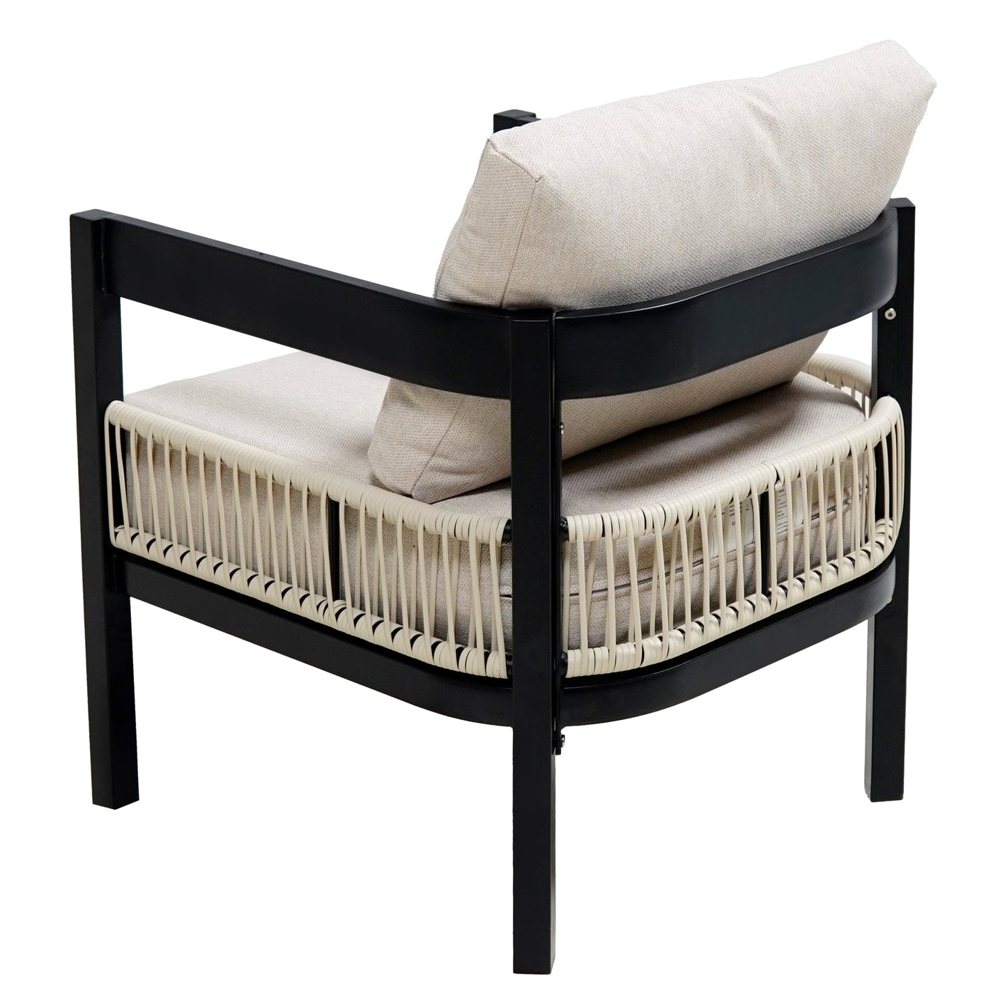 Multi-Person Outdoor Iron Sofa Set With a Table, Rattan Decoration, Waterproof, Rust-Proof, Suitable for Garden, Lawn Us