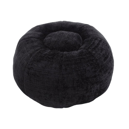 Modern Extra Large Round Bean Bag Chair With Footrest for Living Room, Chenille Fabric Lazy Sofa With Pillow for Adults,